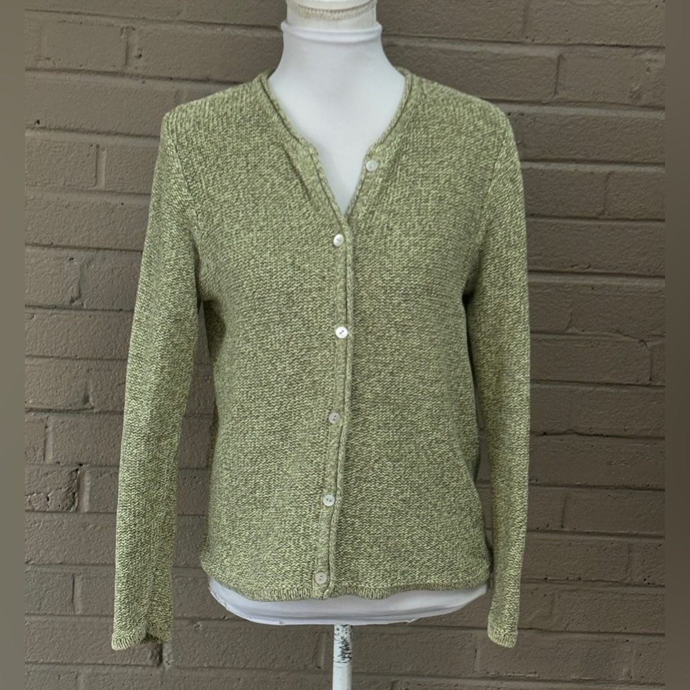 L.L.Bean Vintage  Green Cardigan  M